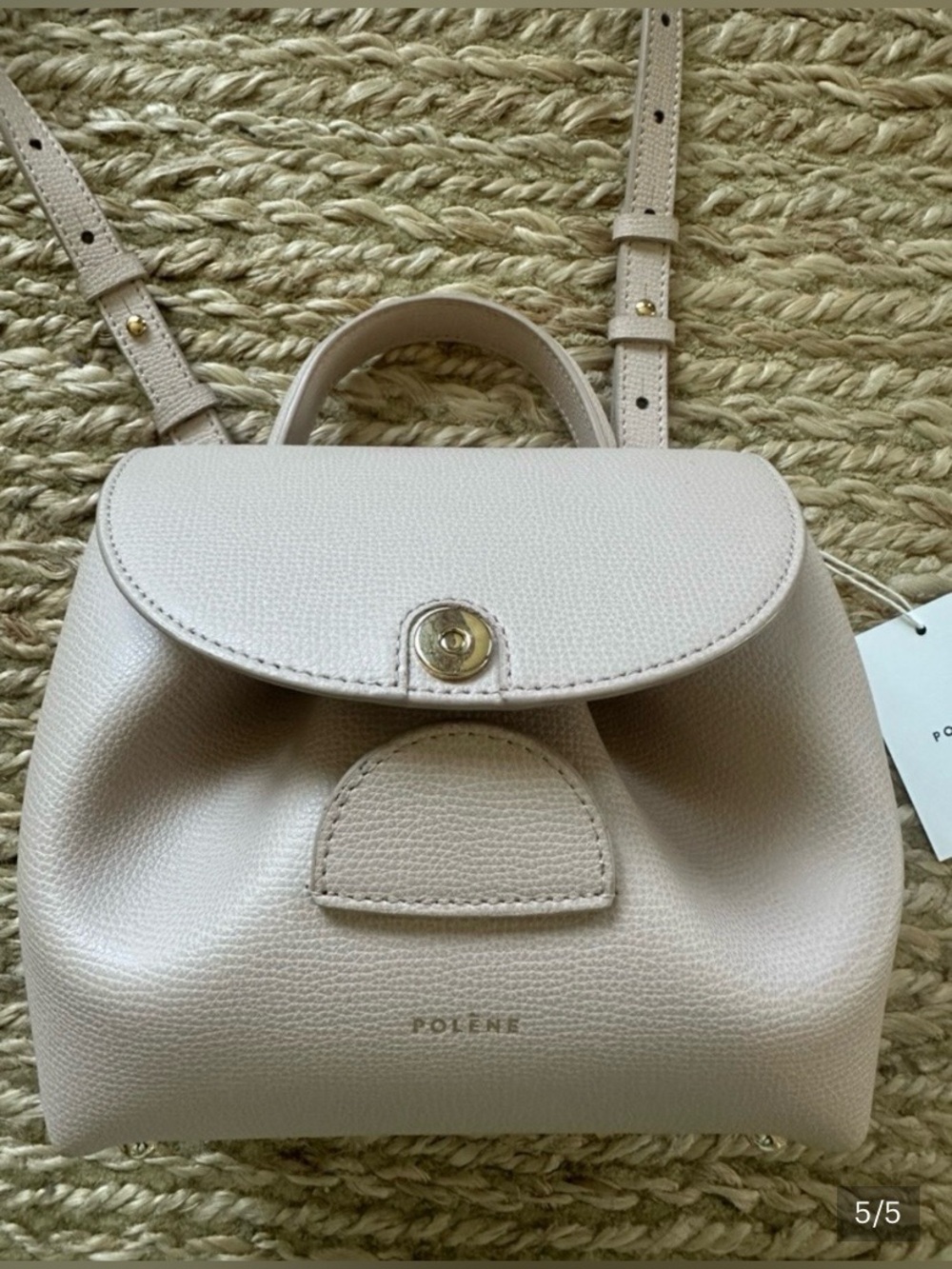 Polène Small Top-Handle Bag in Light Beige - Picture 9 of 14